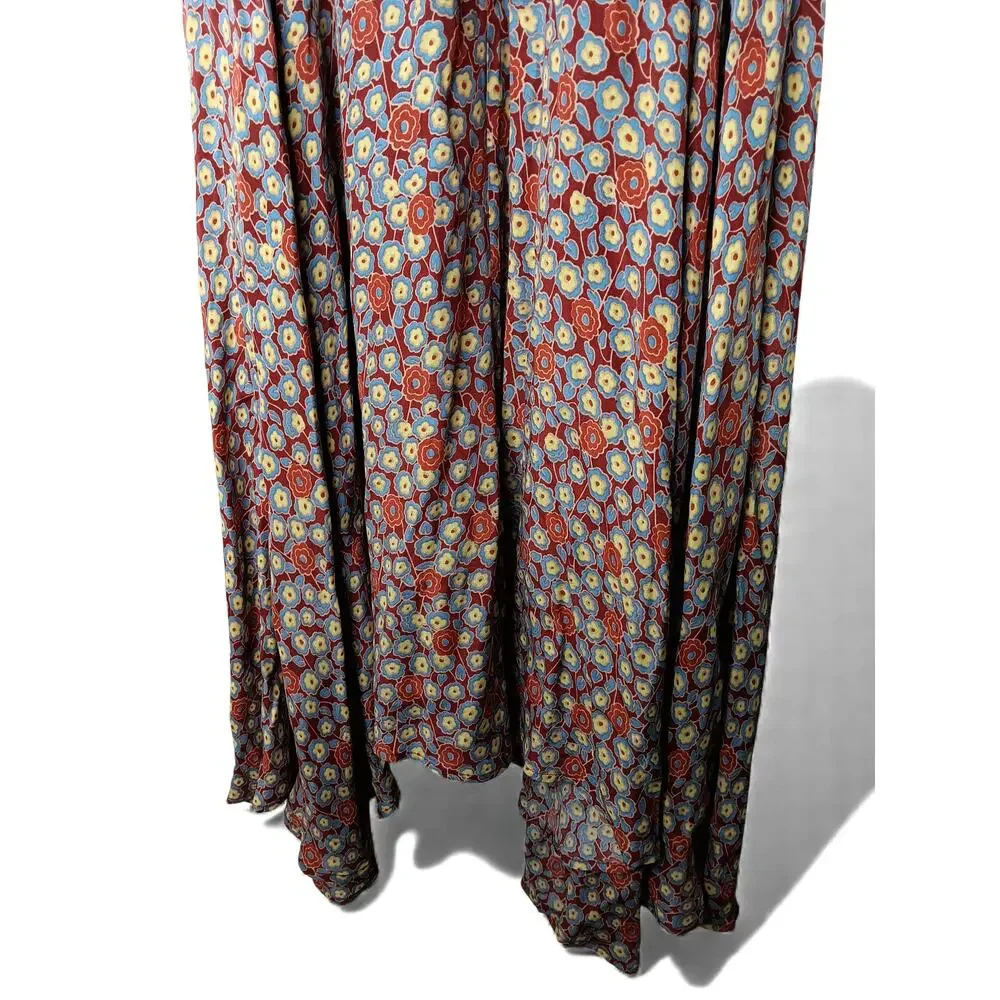 New Joie Eilish Floral Maxi Dress Fired Brick Multi Long Sleeve Boho Size S - Picture 7 of 16